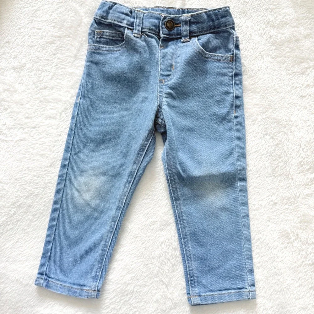 Toddler Pants Lot 2T Denim Jeans‎ Khaki Elastic Waist Garanimals OshKosh